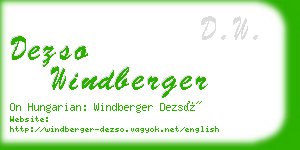 dezso windberger business card